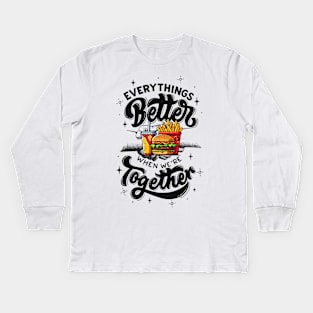 hamburger and frys Kids Long Sleeve T-Shirt